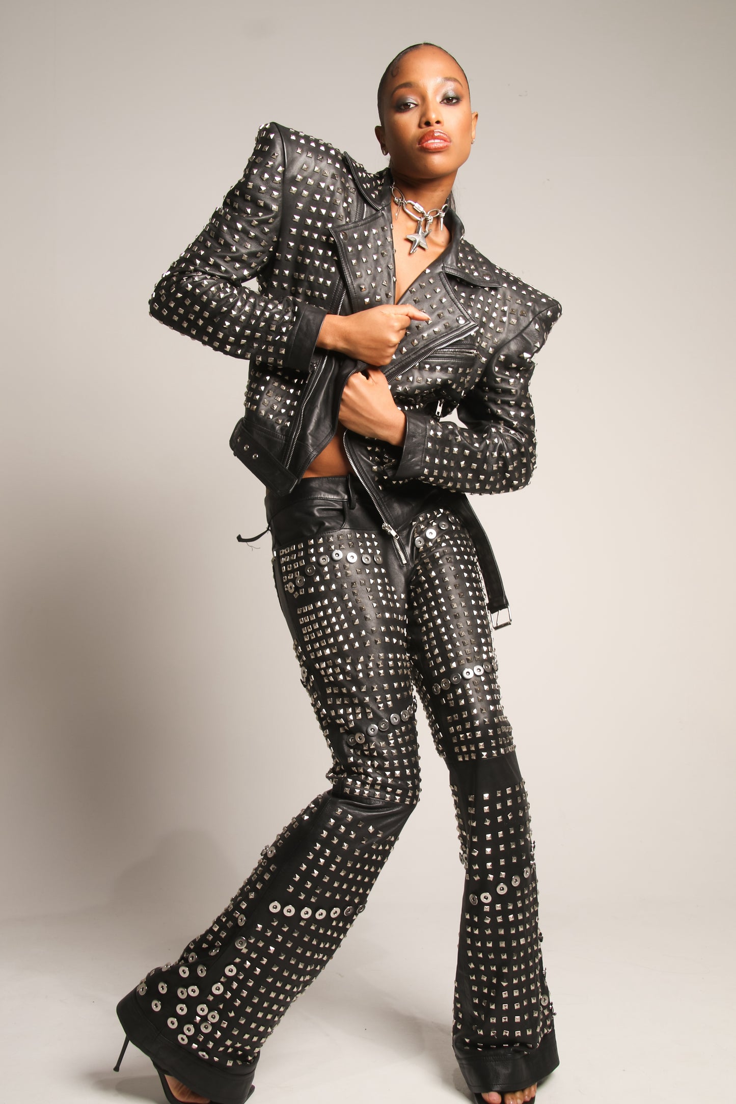 AFTER HOURS LEATHER LOW RISE PANTS